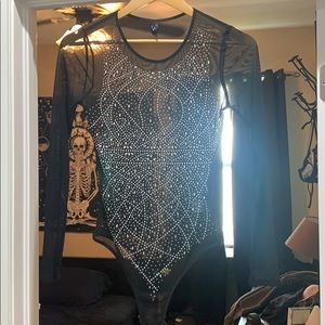 Windsor Rhinestoned Mesh Body suit